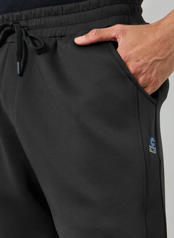 Styli Men Black Oversized Paneled Patch Scuba Joggers - Image 3